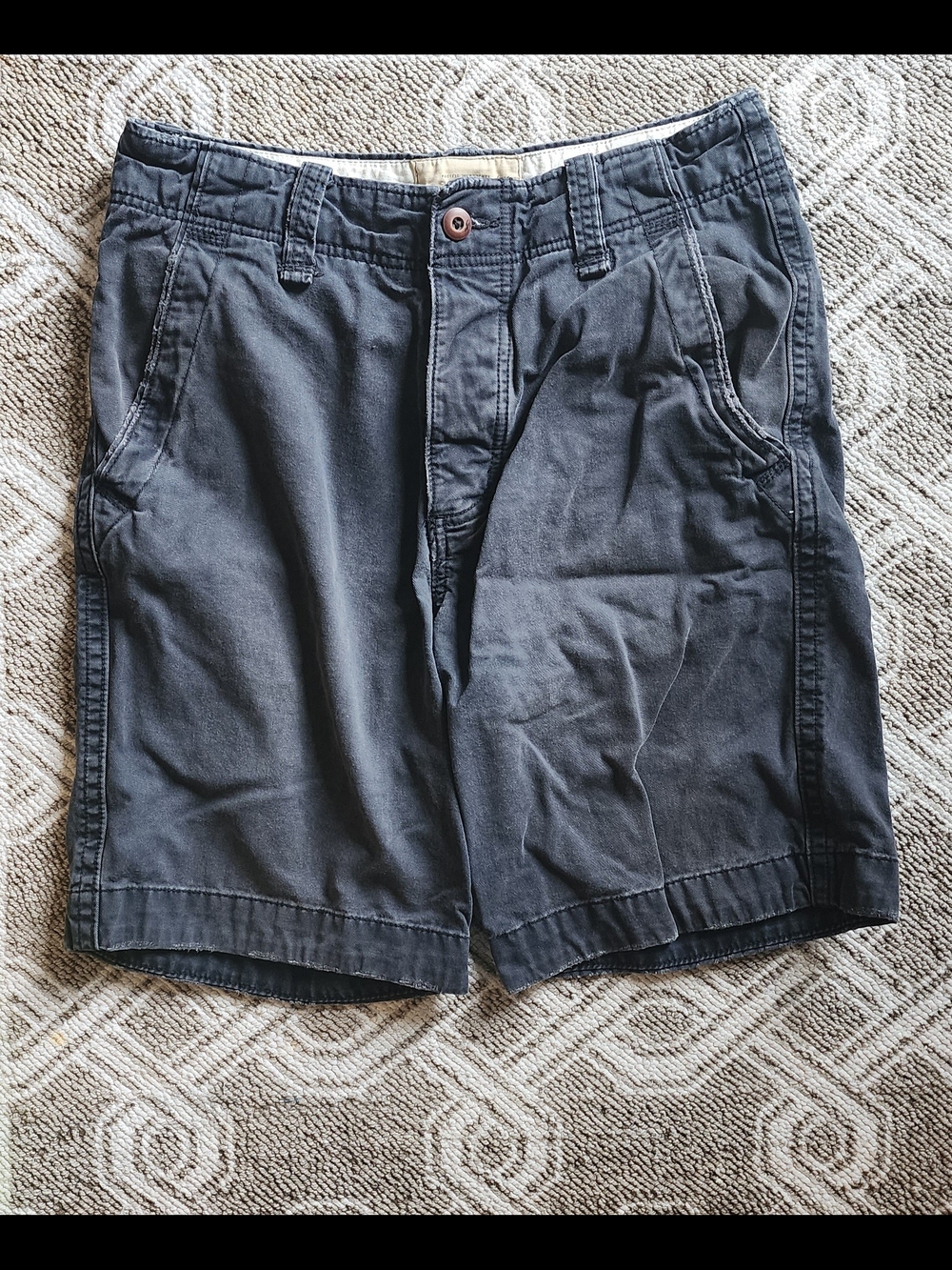 Hollister Charcoal Flat-Front Men's Shorts